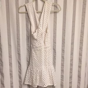 White keyhole Line & Dot dress